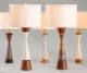 MCM wood and ceramic table lamps