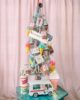 tinsel tree with felt and paper ice cream ornaments