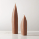 Light Brown Curved Pillar Candle 7.5